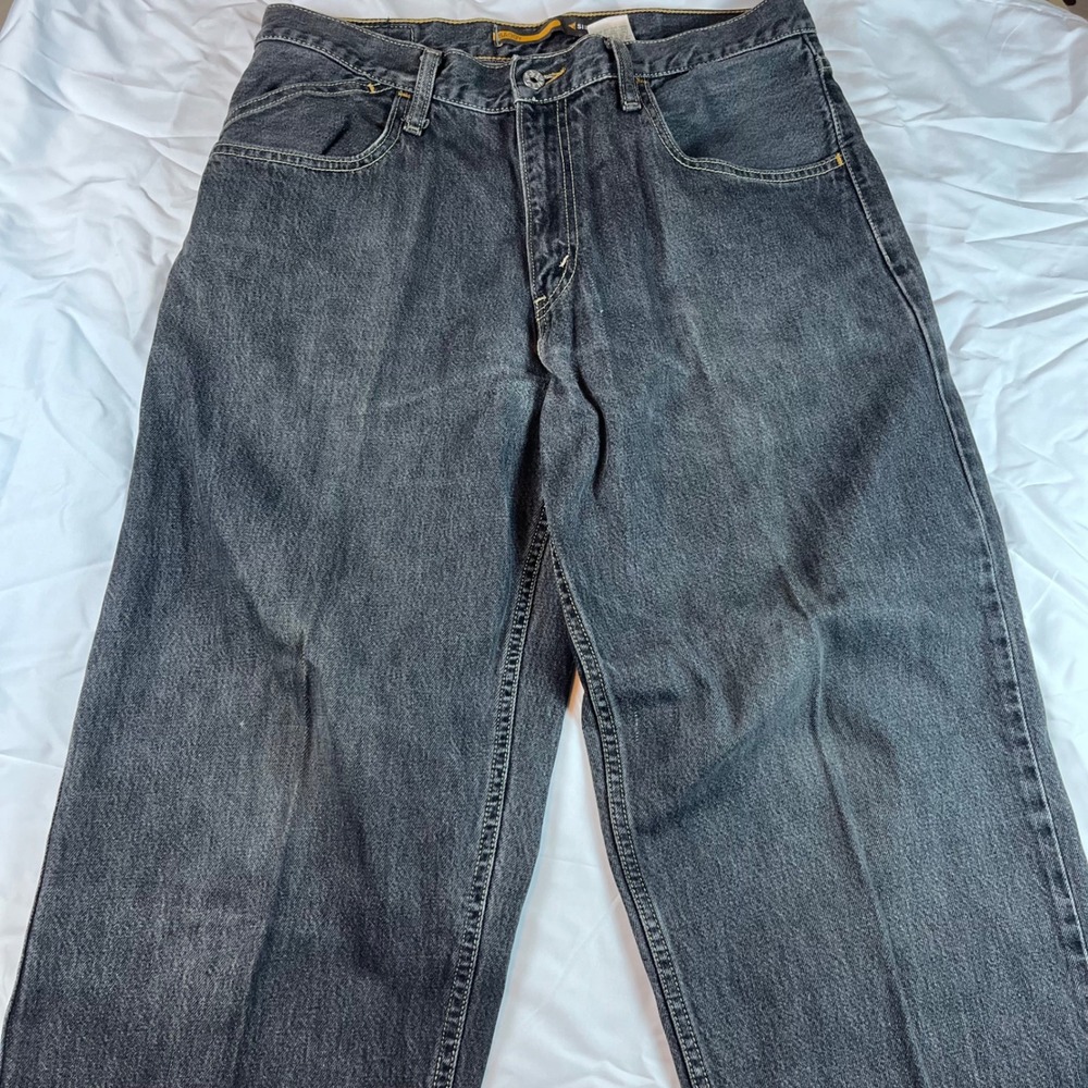 Levis SilverTab Baggy Jeans Mens 33x32 Faded Black Denim 90s Streetwear Wide Leg - Picture 16 of 16
